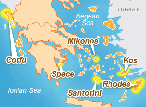 Islands of the Aegean and Ionian seas