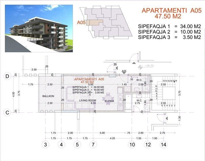 Апартаменты в Саранде, Албания, 47.5 м2 - фото 12