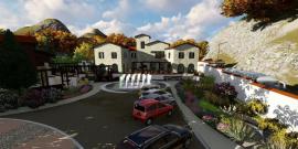 Имение с рекой и озером. Фото