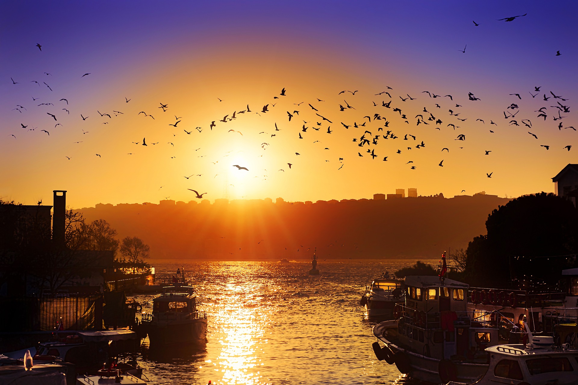 Закат красивый Стамбула
